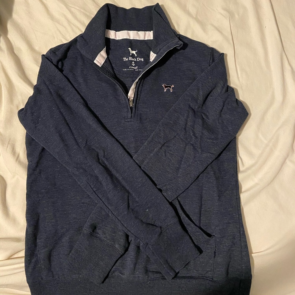 Navy Blue Black Dog Quarter Zip